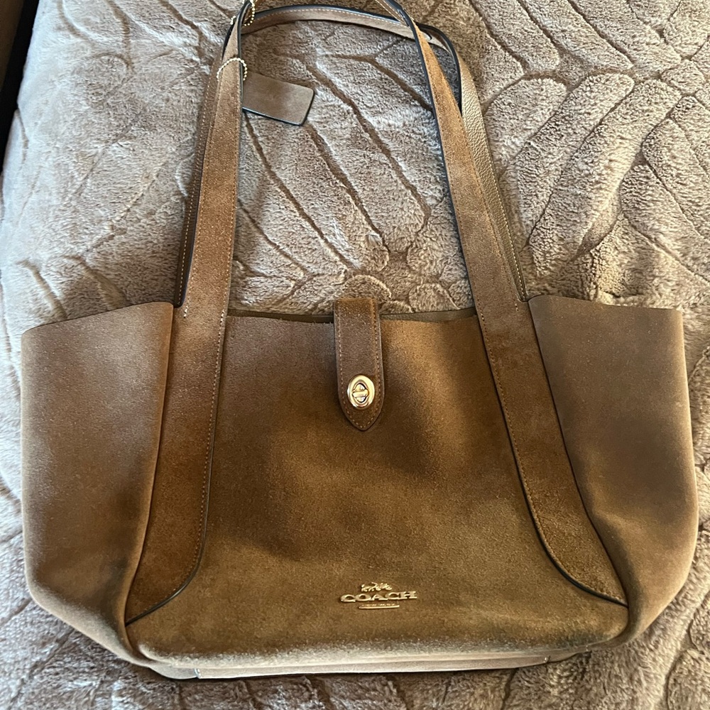 Coach Tan Suede Tote Bag